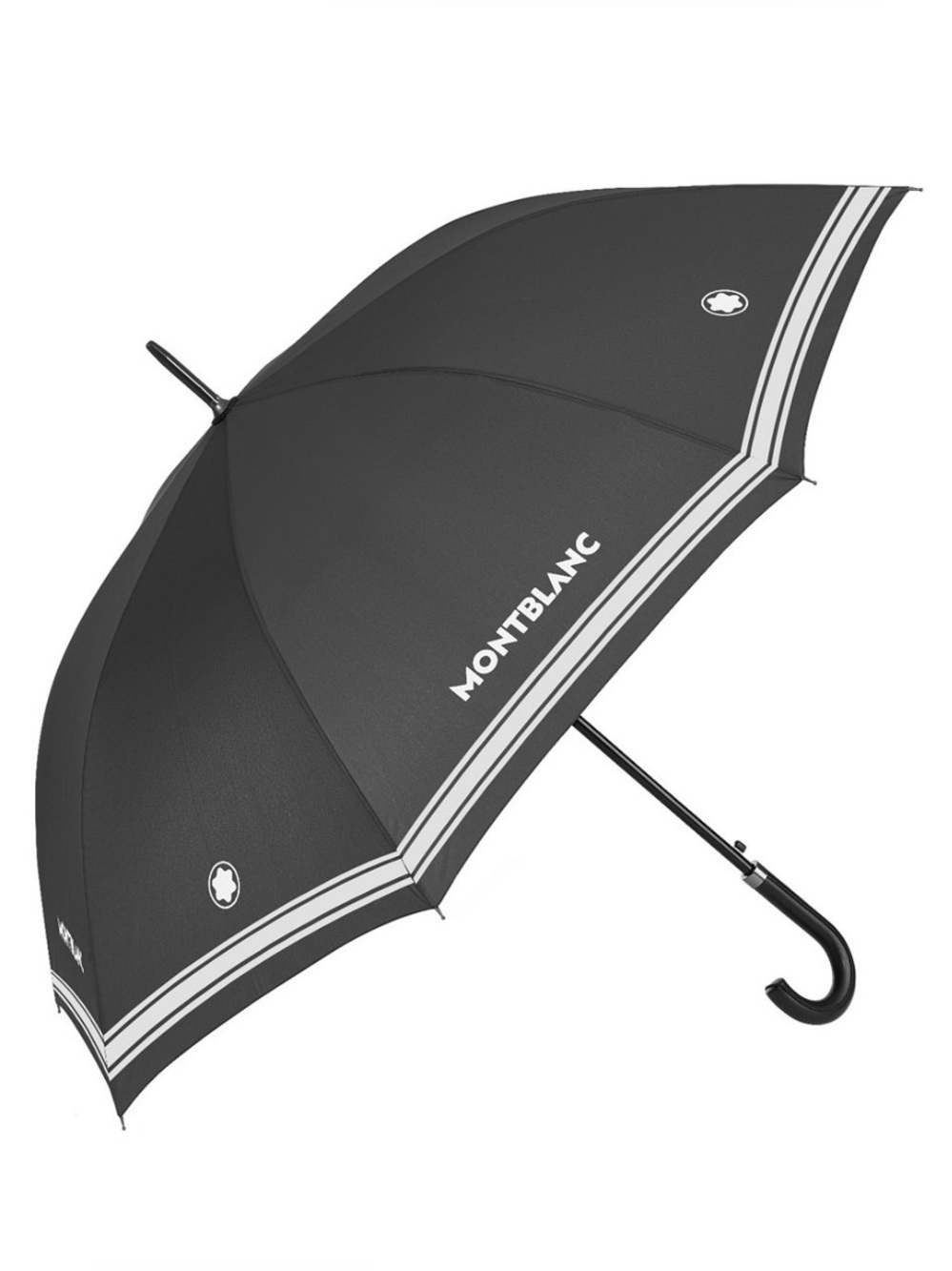 2-PC MONTBLANC White Trim Classic GOLF Umbrella & Toiletry Pouch.